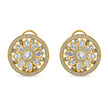 Bhavmayi 14K Gold Round Mandala Stud Earrings with Emerald & Teardrop Diamond Accents