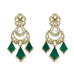 Bhavmayi Royal Chandbali Red Ruby Kite-Drop Statement Earrings with Intricate Gold Filigree Accent