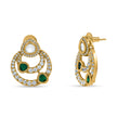 Bhavmayi 14K Gold Modern Hoop-Style Polki Stud Earrings with Diamond Accents