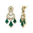 Bhavmayi Royal Chandbali Red Ruby Kite-Drop Statement Earrings with Intricate Gold Filigree Accent
