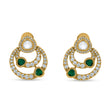 Bhavmayi 14K Gold Modern Hoop-Style Polki Stud Earrings with Diamond Accents
