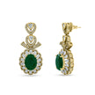 Bhavmayi 14K Gold Grand Floral Oval & Teardrop Statement Drop Earrings