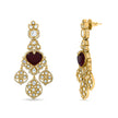 Bhavmayi Royal Heart-Drop Emerald & Gold Filigree Statement Earrings