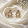 Bhavmayi 14K Gold Ornate Floral Burst Diamond Studded & Deca Cut Polki Accents Earrings