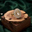 Bhavmayi Royal Polki Emeralds and Diamonds Mandala Statement Ring