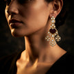 Bhavmayi Royal Heart-Drop Emerald & Gold Filigree Statement Earrings