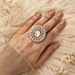 Bhavmayi Royal Polki Emeralds and Diamonds Mandala Statement Ring
