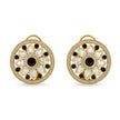 Bhavmayi 14K Gold Round Mandala Stud Earrings with Emerald & Teardrop Diamond Accents