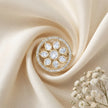 Bhavmayi Flower Mandala Statement Polki-Diamond-Gold Finish Ring