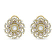 Bhavmayi 14K Gold Ornate Floral Burst Diamond Studded & Deca Cut Polki Accents Earrings