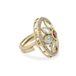 Bhavmayi Flower Mandala Statement Polki-Diamond-Gold Finish Ring