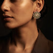 Bhavmayi 14K Gold Ornate Floral Burst Diamond Studded & Deca Cut Polki Accents Earrings
