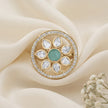 Bhavmayi Flower Mandala Statement Polki-Diamond-Gold Finish Ring