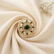 Bhavmayi 14K Yellow Gold Ruby and Diamond Floral Mandala Statement Ring with Seed Pearl Halo