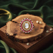 Bhavmayi Royal Polki Emeralds and Diamonds Mandala Statement Ring