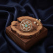 Bhavmayi Flower Mandala Statement Polki-Diamond-Gold Finish Ring