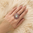 Bhavmayi Royal Polki Emeralds and Diamonds Mandala Statement Ring