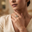 Bhavmayi Flower Mandala Statement Polki-Diamond-Gold Finish Ring