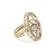Bhavmayi Flower Mandala Statement Polki-Diamond-Gold Finish Ring
