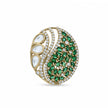 Bhavmayi Regal Emeralds Polki & Diamonds-Style Floral Statement Ring