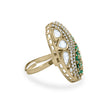 Bhavmayi Regal Emeralds Polki & Diamonds-Style Floral Statement Ring