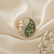 Bhavmayi Regal Emeralds Polki & Diamonds-Style Floral Statement Ring