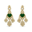 Bhavmayi Royal Heart-Drop Emerald & Gold Filigree Statement Earrings