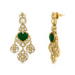Bhavmayi Royal Heart-Drop Emerald & Gold Filigree Statement Earrings