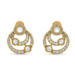 Bhavmayi 14K Gold Modern Hoop-Style Polki Stud Earrings with Diamond Accents