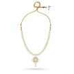 Bhavmayi Elegant and Classic Lustrous Pearl Floral Pendant Style Heritage Necklace Set with Earrings