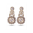 Bhavmayi Gold Plated Mint Green Quartz & Clear Crystal Kundan Medallion Chandelier Earrings