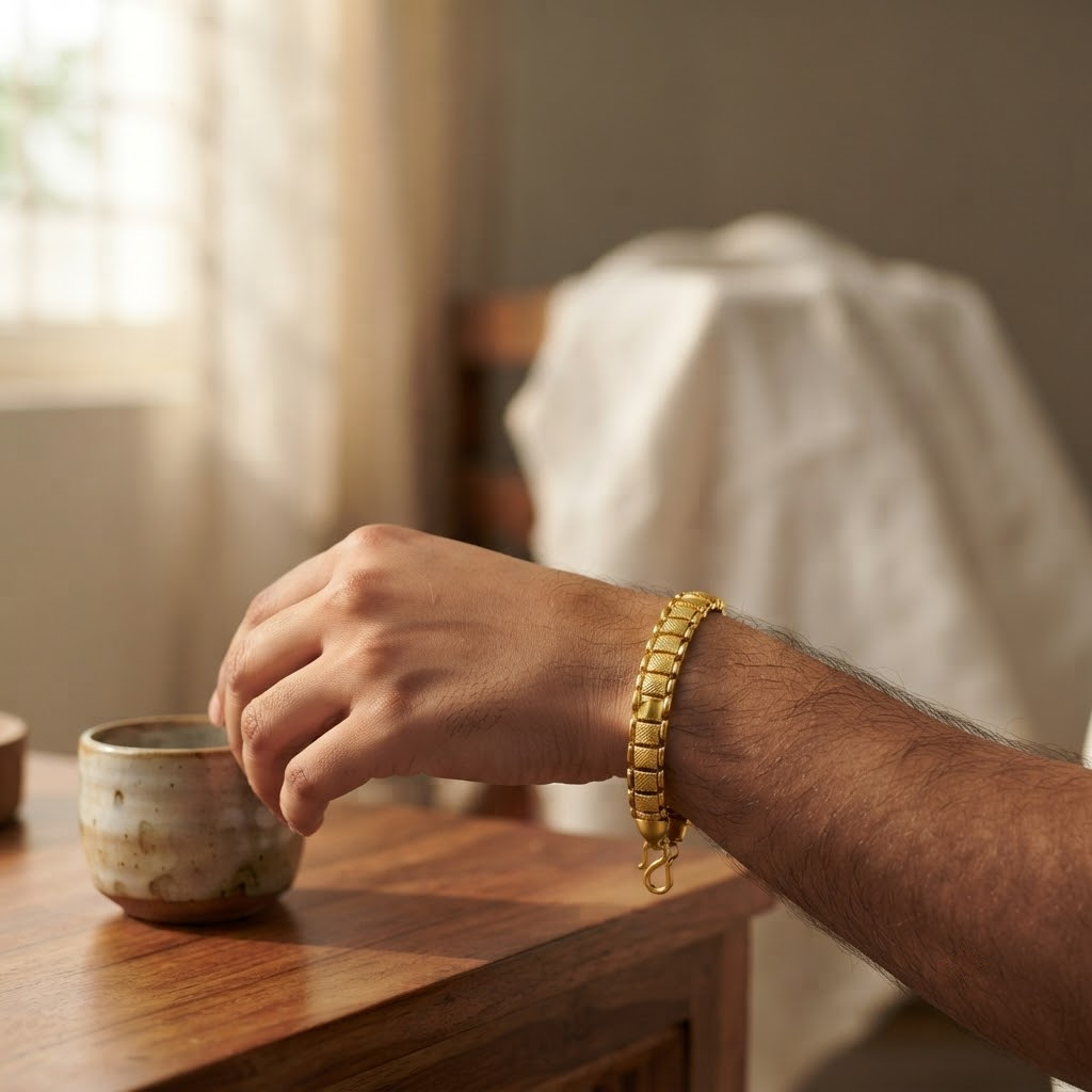 Bhavmayi   Men-ElegantGold-Plated Link Bracelet