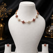 Bhavmayi Ruby Red Floral Necklace Set
