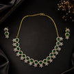 Bhavmayi Elegant Green Emerald CZ Necklace & Earring Set