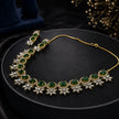 Bhavmayi Elegant Green Emerald CZ Necklace & Earring Set