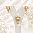 Bhavmayi Gold-Plated Pearl Pendant & Earrings Set