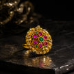 Bhavmayi Gold-Plated Multicolor Kundan Statement Ring