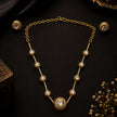 Bhavmayi Elegant Gold CZ Round Stone Necklace & Earring Set