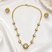 Bhavmayi Elegant Gold CZ Round Stone Necklace & Earring Set