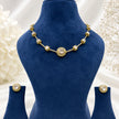 Bhavmayi Elegant Gold CZ Round Stone Necklace & Earring Set