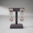 Bhavmayi Royal Diamonds and Blush Pink Cushion Stone Necklace Set with Pink Teardrop & Cushion Stone  Diamond Style Statement Earrings