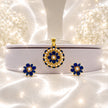 Bhavmayi Gold-Plated Blue Floral Pendant & Stud Earrings Set