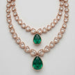 Bhavmayi 14K Regal Emerald Teardrop Polki-Style Statement Necklace Set