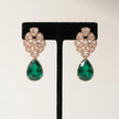 Bhavmayi 14K Regal Emerald Teardrop Polki-Style Statement Necklace Set