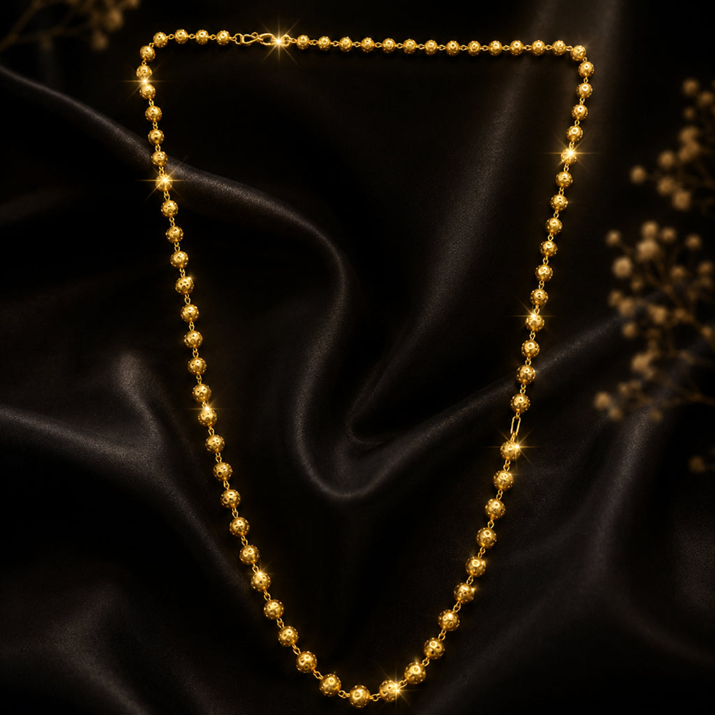 Bhavmayi Classic Gold Beaded Chain Necklace