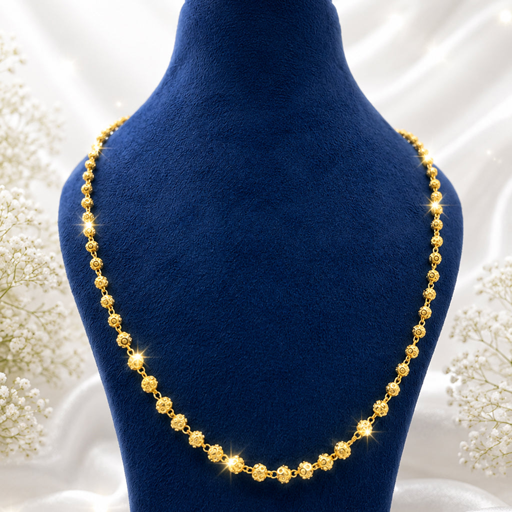 Bhavmayi Classic Gold Beaded Chain Necklace