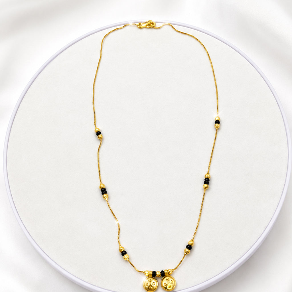 Bhavmayi Elegant Double Pendant Black Bead  Mengalsutra