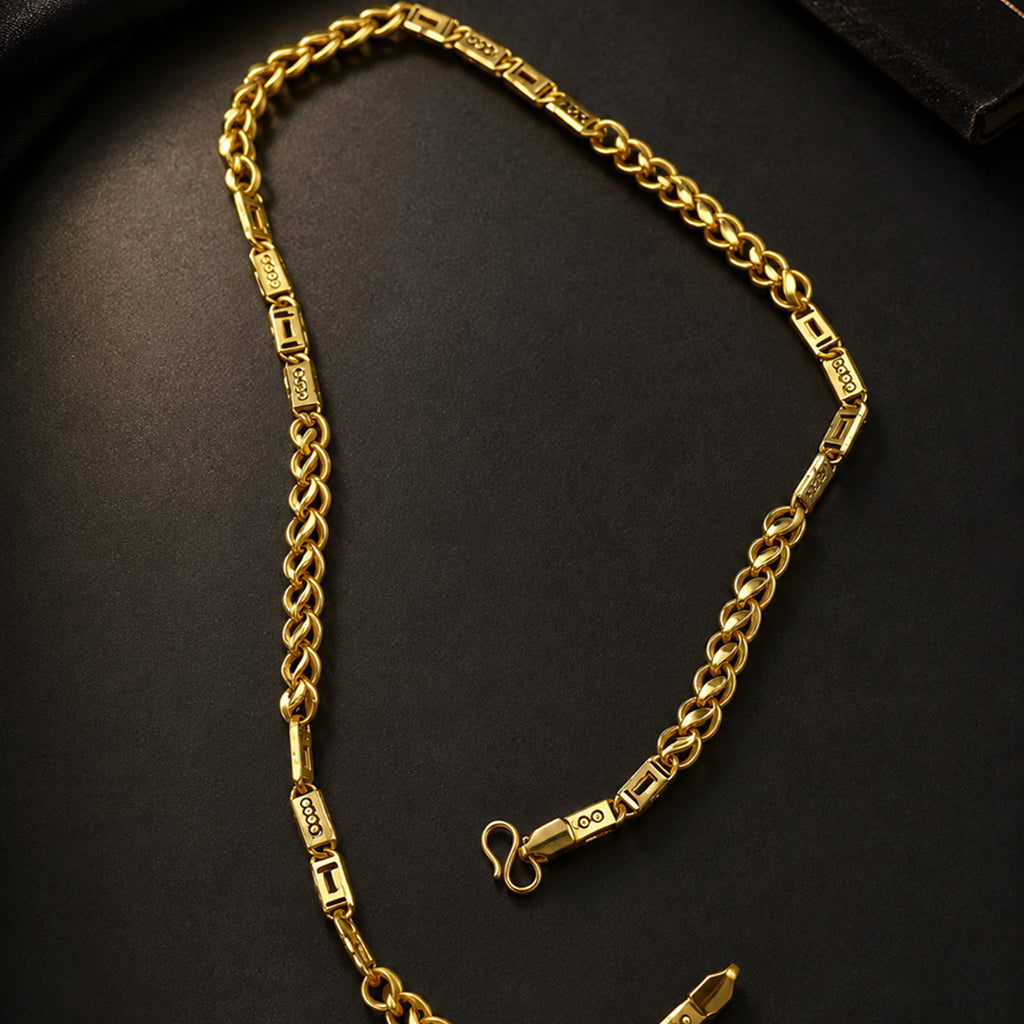 Bhavmayi Elegant  Men-Gold Plated Rope Chain Necklace