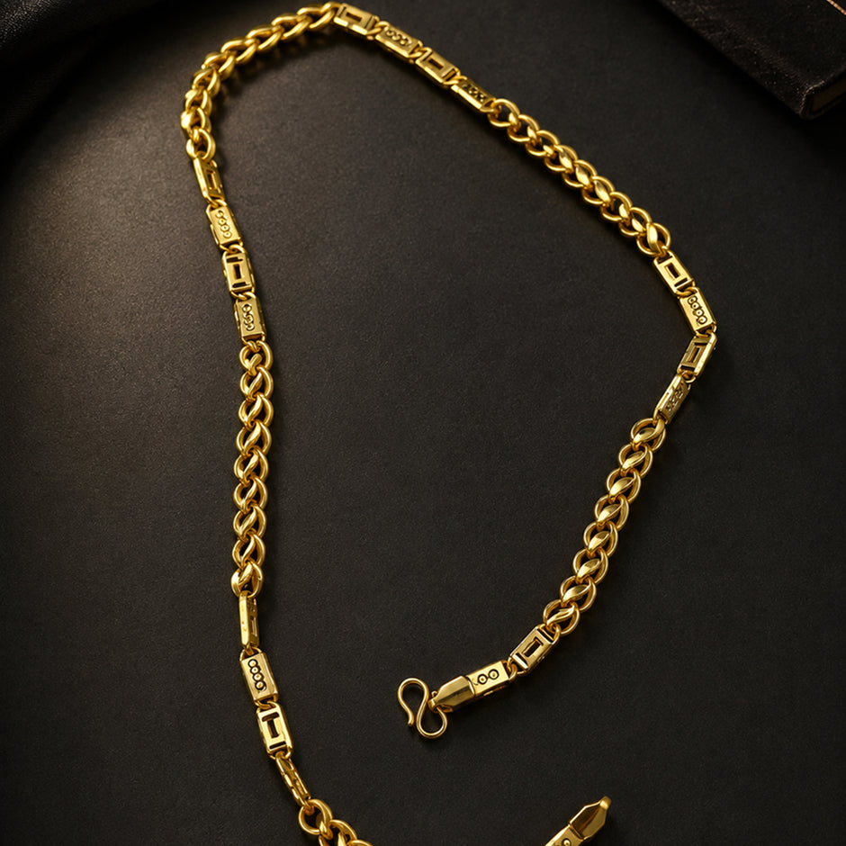 Bhavmayi Elegant  Men-Gold Plated Rope Chain Necklace