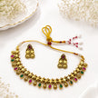 Bhavmayi Rajwada Floral Ruby & Emerald Necklace Set